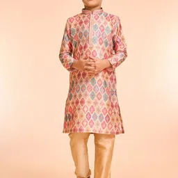 Manyavar Boys Ethnic Motifs Printed Kurta with Pyjama-image-25