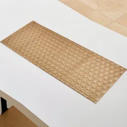Home Centre Yellow Geometric Textured Table Runner-16