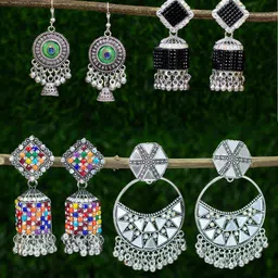 PRIVIU Square Jhumkas Earrings-image-6