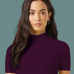 Dream Beauty Fashion top-95-bullet-purple Women High Neck Fitted Crop Top-picture-17