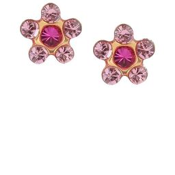 STUDEX Kids Stainless Steel Artificial Stones Studded 24K Pure Gold Plated Floral Studs-94