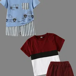 BAESD Unisex Kids Colourblocked T-shirt with Shorts-image-79