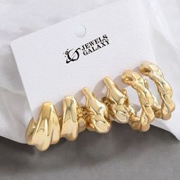 Jewels Galaxy Contemporary Half Hoop Earrings-image-65