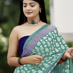 Anouk Rustic Ethnic Motifs Bagru Saree image 2