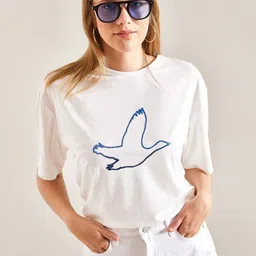 BIANCO LUCCI Women Pockets T-shirt-image-91