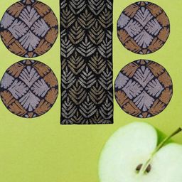 YWULY 5-Pcs Black & White Ethnic Motifs Embellished Table Linen Set-17