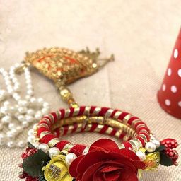 Ascension 2 Pieces Beaded Lumba Chuda Rakhi With Roli Tilak-image-40