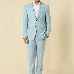 Allen Solly Textured Slim-Fit Single-Breasted Three-Piece Formal Suit-picture-40