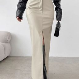 LULU & SKY Women Pencil Maxi Skirt-image-45