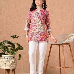 Anouk Rustic Women Paisley Printed Straight Kurti-21