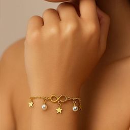 ISHTAARA Women Gold-Plated Charm Bracelet-20