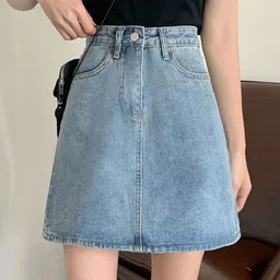 HERE&NOW Denim A-Line Mini Skirt-picture-35