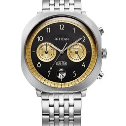 Titan Men Embellished Dial & Bracelet Style Straps Analogue Watch 10022SM02-23