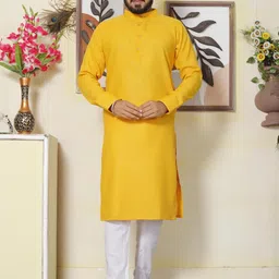 Archittam Men Yellow Cotton Wool Kurtas-picture-37