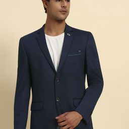 Cantabil Slim Fit Notched Lapel Long Sleeve Single Breasted Blazer-image-98