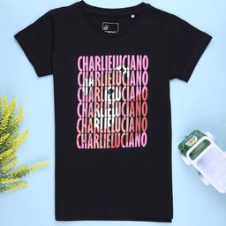 V-Mart Girls Typography Printed Round Neck Cotton Regular Fit T-shirt-picture-10