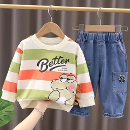 POP STREET KIDS Girls Printed Long Sleeves T-shirt With Trousers-picture-0
