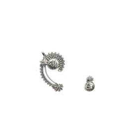 Sangria Silver-Plated Mismatch Cuff Earrings-image-14