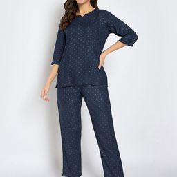 Clovia Women Geometric Print Night suit-image-30