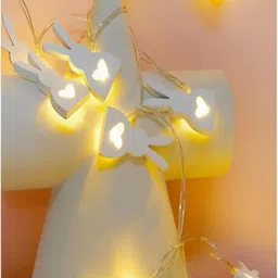 KAVYARA White Rabbit Shape Wooden String Lights image 5