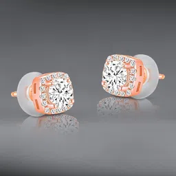 Peora Rose Gold-Plated Cubic Zirconia Studded Contemporary Studs-25