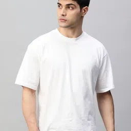 FARROWX Pure Cotton Solid Men Oversized T-shirt-picture-6