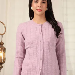 Cayman Women Cable Knit Woollen Cardigan-image-49