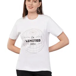 AgAtelier Women Typography Printed Round Neck Cotton T-shirt-picture-48