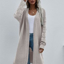 Oh Rare Women Ribbed Longline Cardigan-image-4