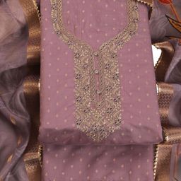 TAVAS Embroidered Chanderi Silk Unstitched Dress Material-image-79