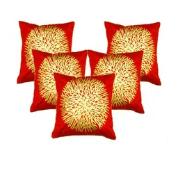 India Furnish Red Abstract Velvet Square Cushion Cover-picture-37