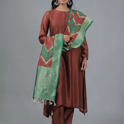 TJORI Printed Bandhani Dupatta with Zari-4