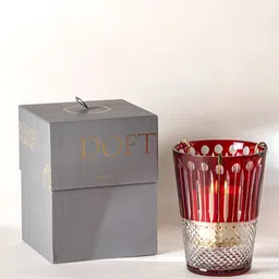 DOFT CANDLES Red Scented Jar Hurricane Candle-35
