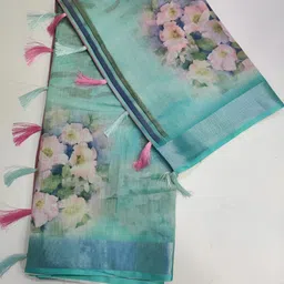 J 6 DESIGNER Floral Art Silk Handloom Block Print Saree-picture-34