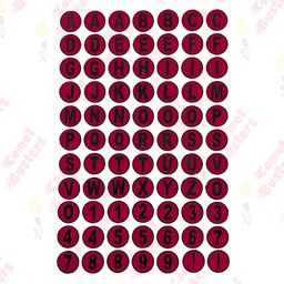 Comet Busters Red & White Printed Self-Adhesive Uppercase Alphabet & Numerals Stickers image 3