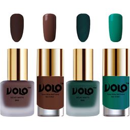 VOLO Set Of 4 Velvet Matte & Extra Shine Nail Polish-8 ml & 9.9 ml Each Shade 02-12-19-26 image 1