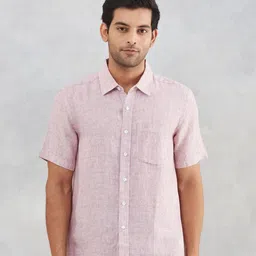 Fabindia Men Textured Spread Collar Linen Casual Shirt-picture-24