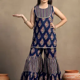 SangriaPrinted Pure Cotton Round Neck Kurta Sets-picture-37
