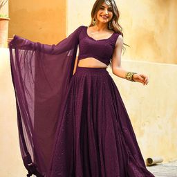 DIVASTRI Embroidered Sequinned Semi-Stitched Lehenga & Unstitched Blouse With Dupatta-picture-9