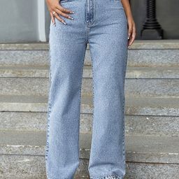DressBerry Women Comfort Straight Fit High-Rise Light Fade Stretchable Jeans-image-94