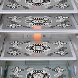 LooMantha 5-Pcs Black & White Printed Fridge Cover &Organizers image 2