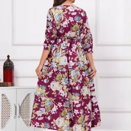 FASHION CLOUD Floral Printed Feeding Maternity Dress-image-80