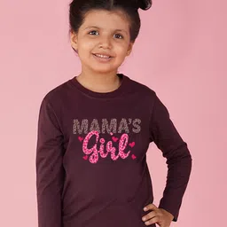NUSYL Girls Typography Printed Round Neck Cotton T-shirt-image-89