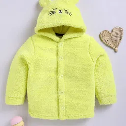 Moms Love Infant Girls Sherpa Finish Pure Cotton Hooded Tailored Jacket-image-17