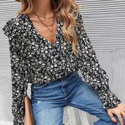 Stylecast X Kotty Floral Print Cotton Top-image-10