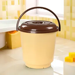 Aura Cream & Brown Bucket With Lid - 18 L-image-69