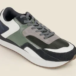 Metro Men Colourblocked Leather Sneakers-image-73