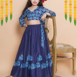 Bitiya by Bhama Girls Printed Ready to Wear Lehenga &-image-81