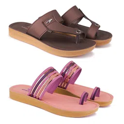 BERSACHEWomen Pack Of 2 One Toe Flats Sandal-image-61