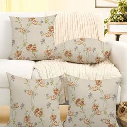 IVAZA Off White Set of 4 Square Cushion Covers-11